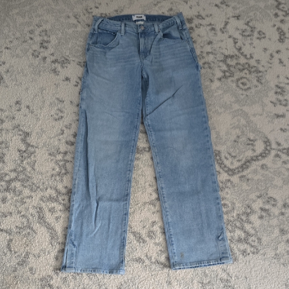 PAIGE Light Wash Straight Jeans